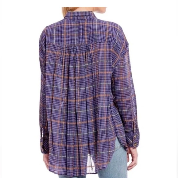 Free People Womens Break My Stride Button Up Shirt size small EUC RT$108 - Picture 2 of 6